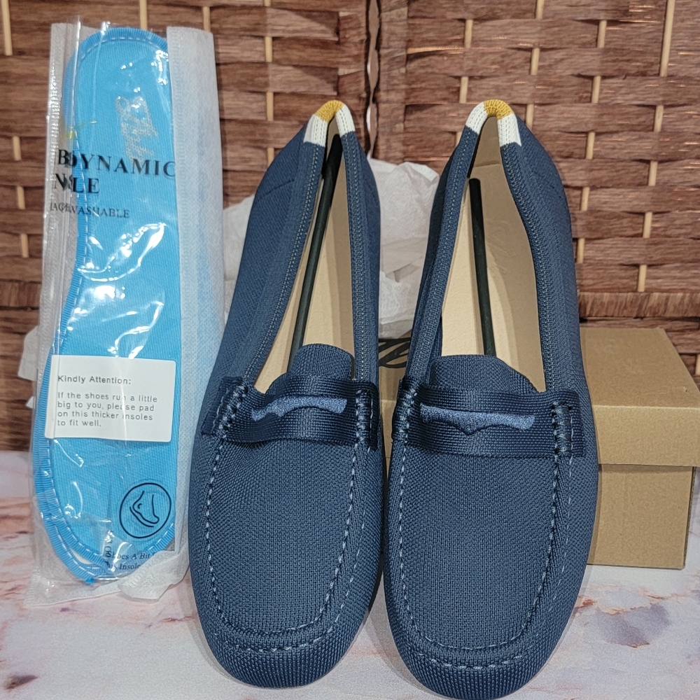 JBB Knit Slip-on Driving Loafer Moccasin Navy Blue